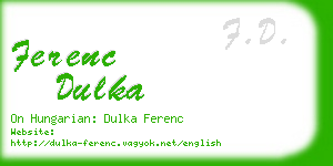 ferenc dulka business card